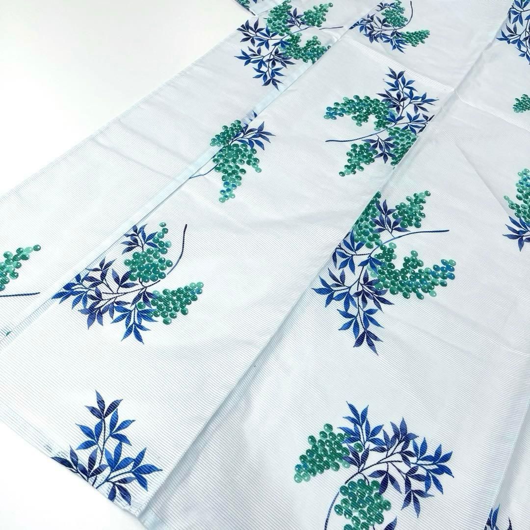 着物と帯 時流】Y25777s◇浴衣◇綿絽 未使用品 綿100% 木の実 水色