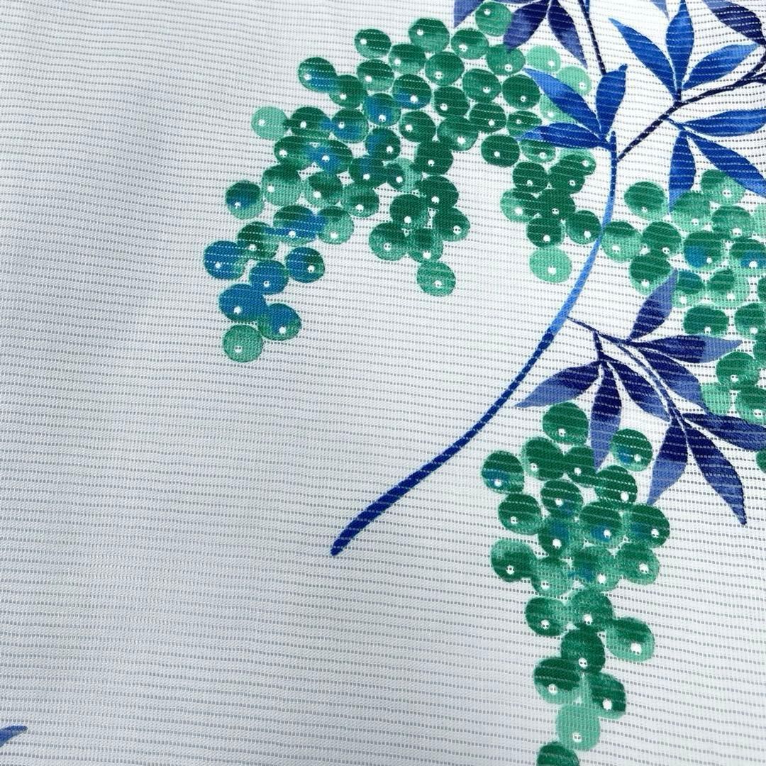 着物と帯 時流】Y25777s◇浴衣◇綿絽 未使用品 綿100% 木の実 水色
