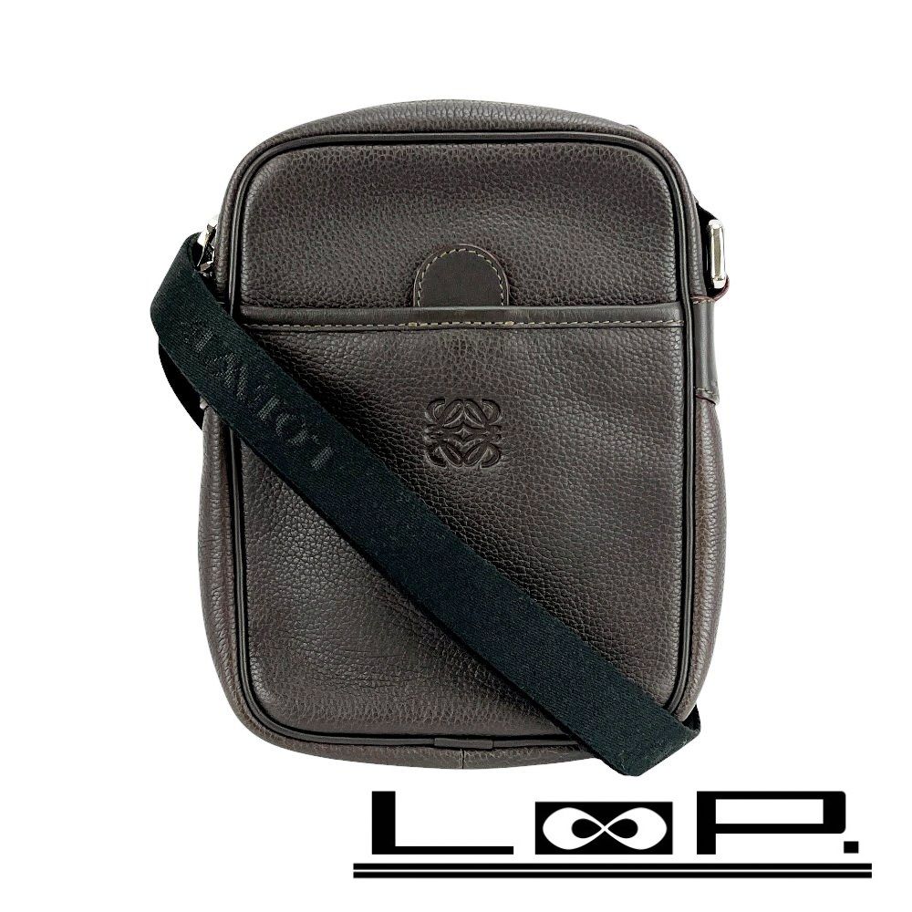 ロエベ □新同□ アナグラム ショルダーバッグ クロスボディ ベルト