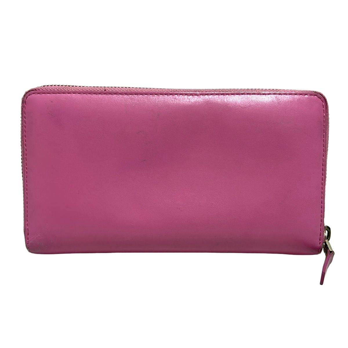 DELVAUX デルボー 長財布 ピンク ラウンドファスナー レザー