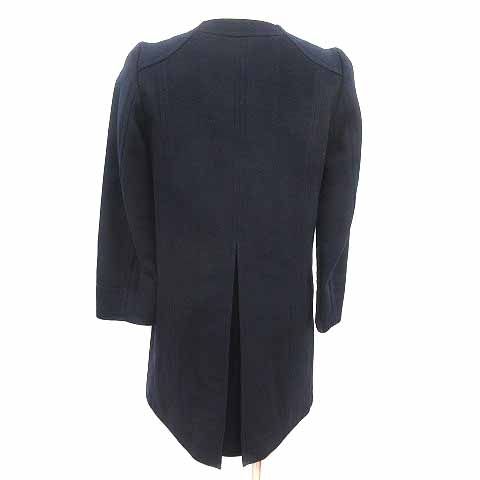 DES PRÉS ウールコート　ネイビー デプレ DES PRES トゥモローランド ノーカラーコート ウール 1 S 紺