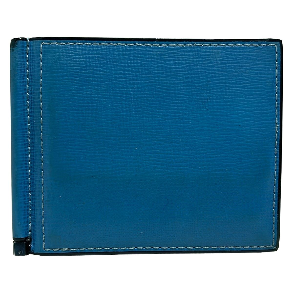 Valextra(ヴァレクストラ) カードケース - ブルー マネークリップ付き