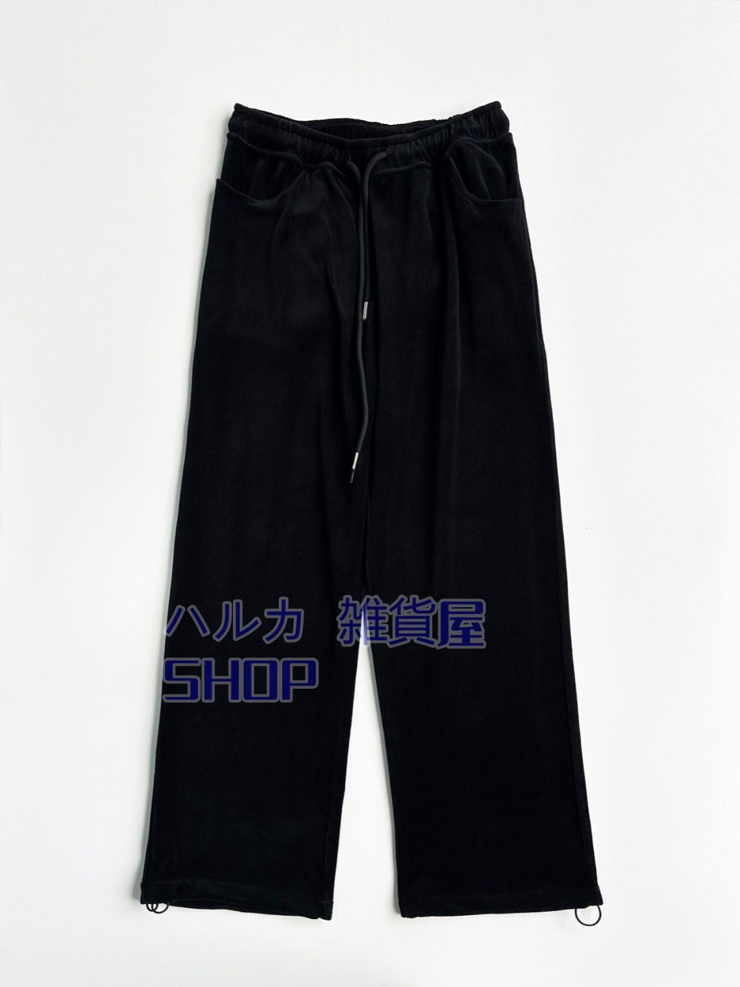 韓国Rest recreationカジュアルビロードゆったり着やせスウェットパンツストレートパンツ