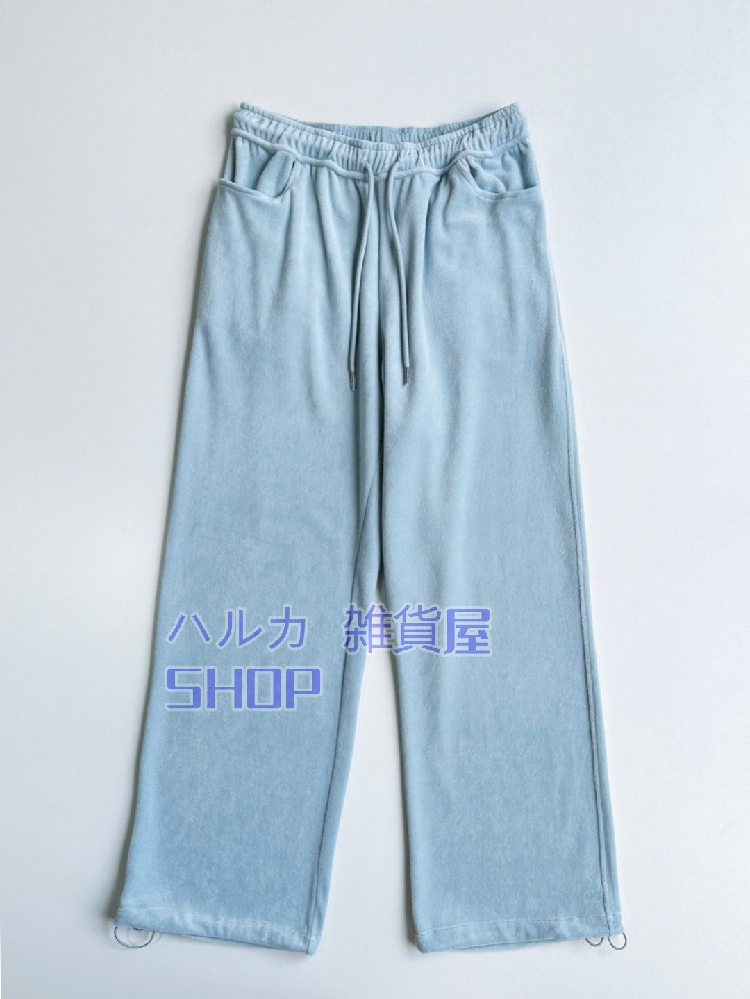  韓国Rest recreationカジュアルビロードゆったり着やせスウェットパンツストレートパンツ カジュアルパンツ パンツ