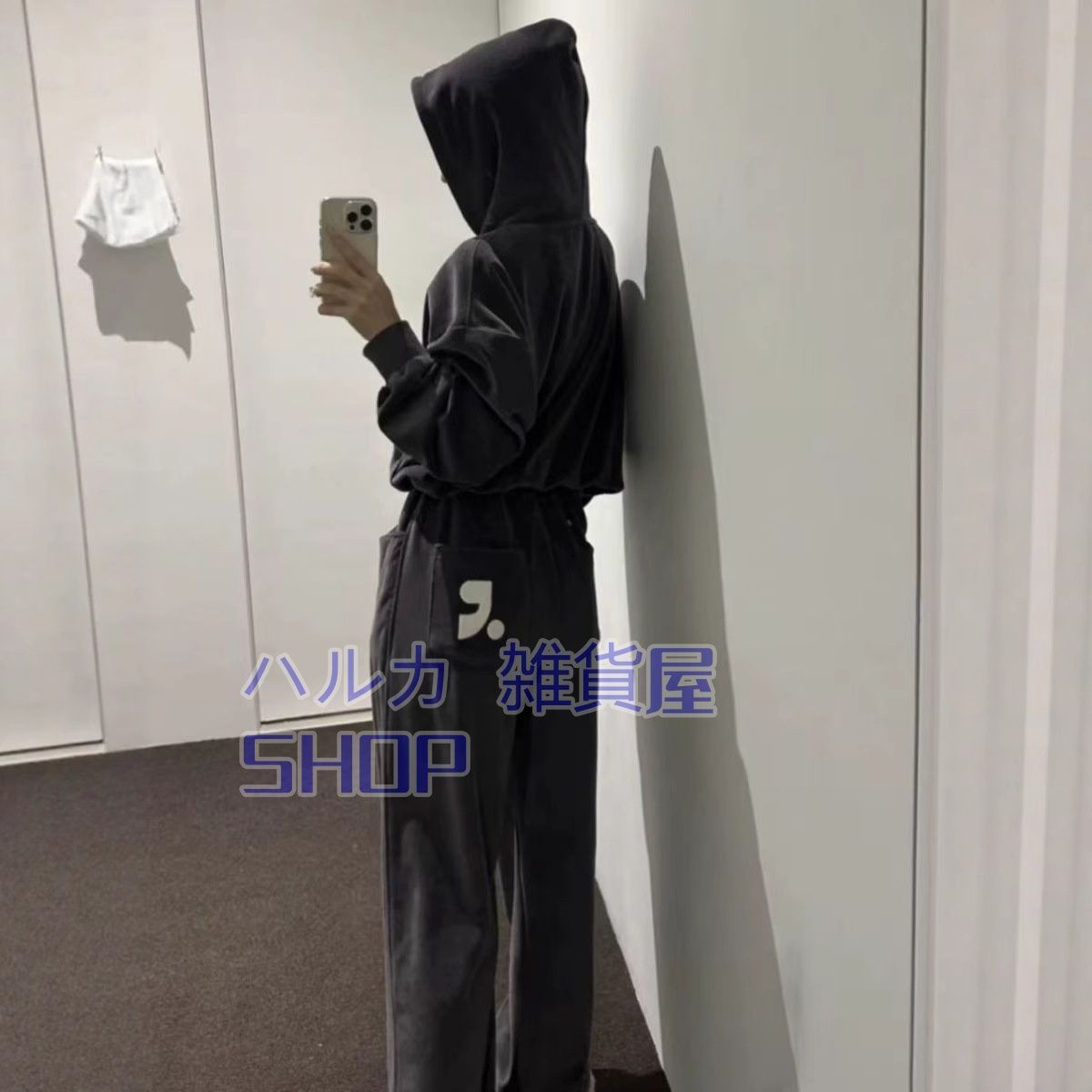 recreationカジュアルビロードゆったり着やせスウェットパンツストレートパンツ