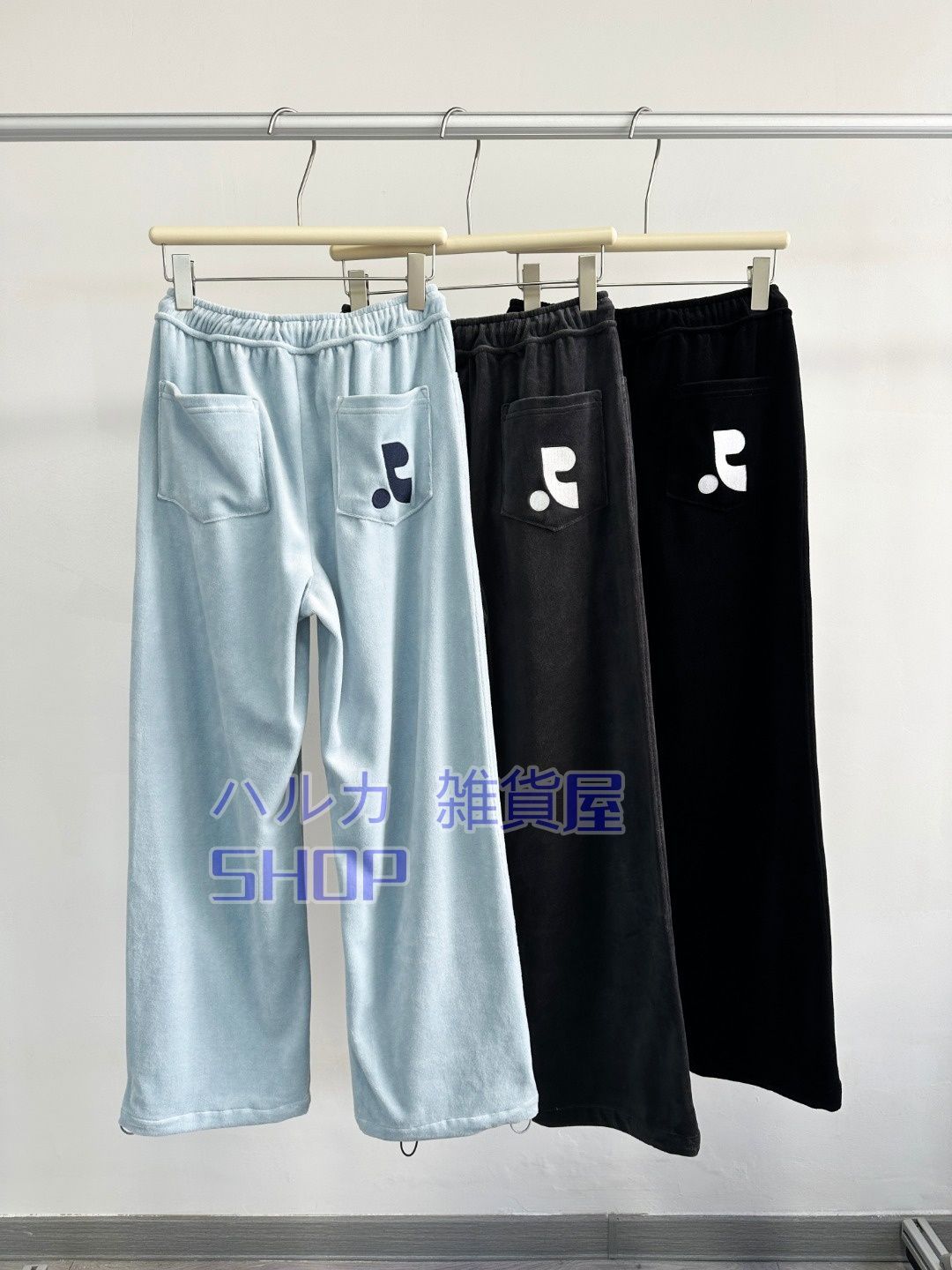 韓国Rest-recreationカジュアルビロードゆったり着やせスウェットパンツストレートパンツ