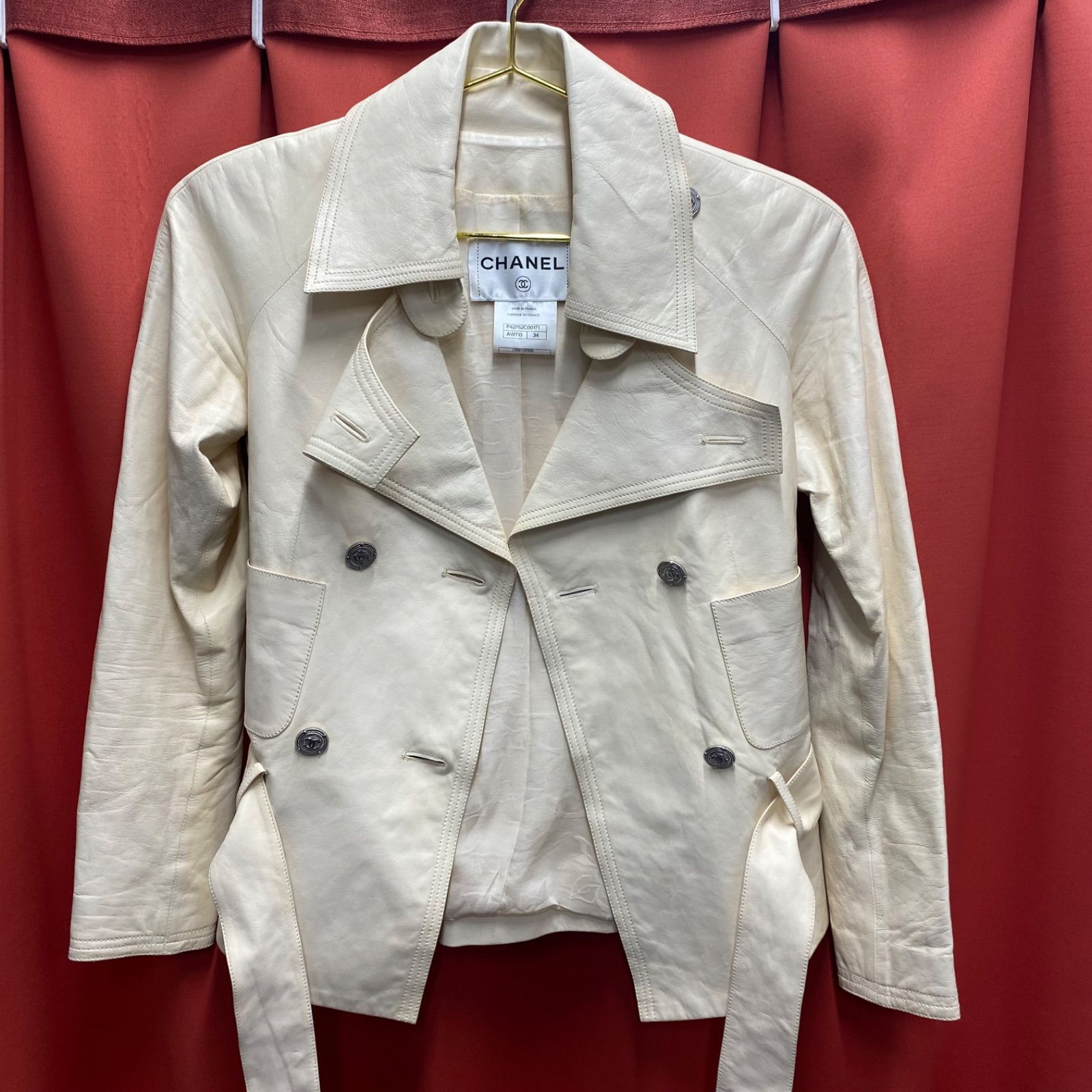 超希少 CHANEL シャネル ラムスキン レザー ジャケット ライダース
