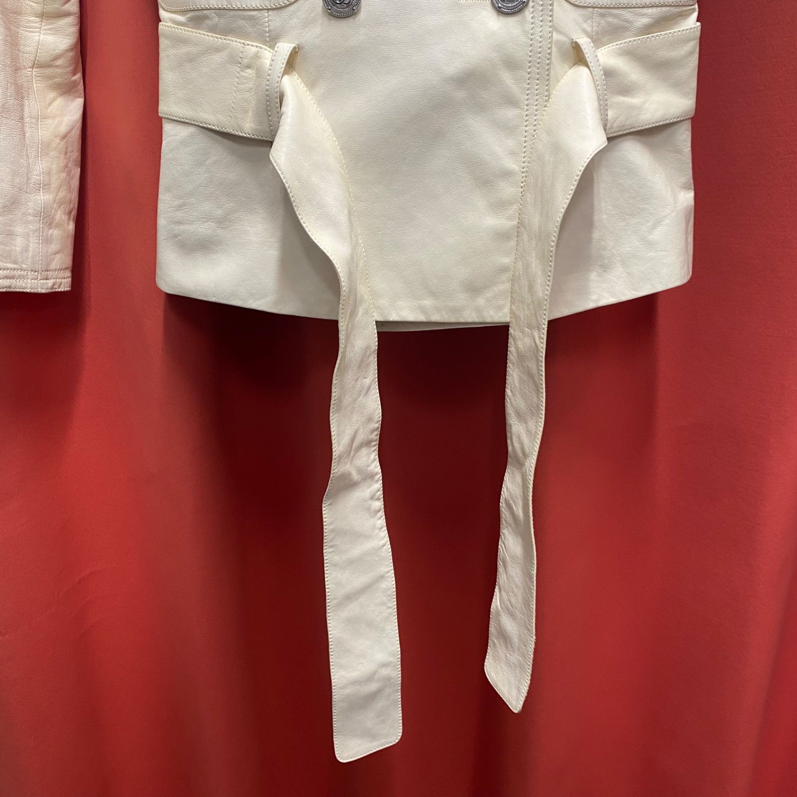 【希少】CHANEL ラムスキン レザージャケット ビーズ装飾 裏地シルク 超希少 CHANEL シャネル ラムスキン レザー ジャケット ライダース