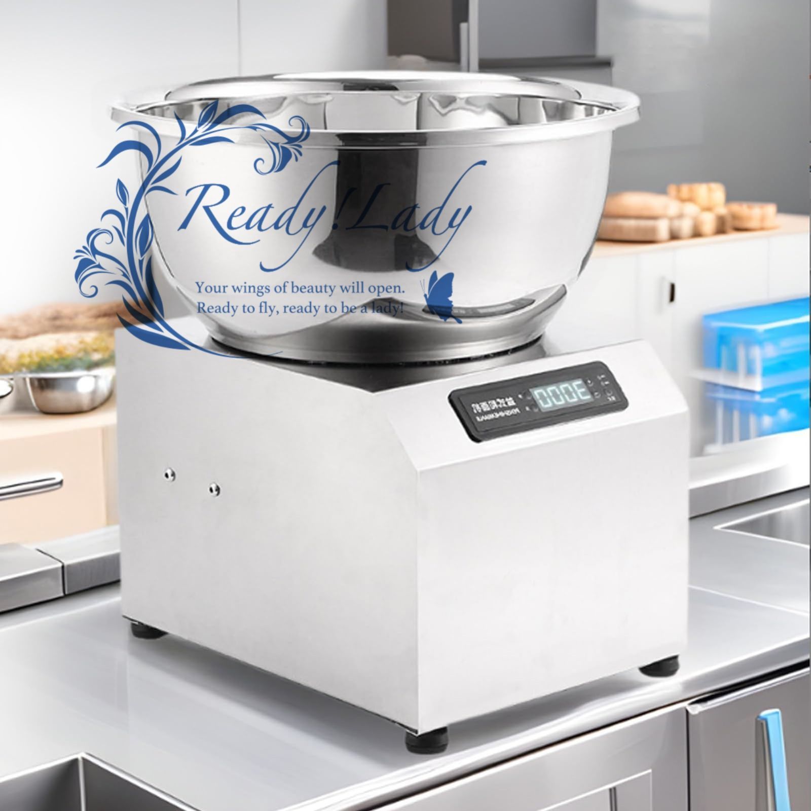 業務用生地ミキサー ステンレス製電動スパイラルミキサー ステンレス製ボウル 蓋 タイマー付き レストラン ピザ屋 ベーカリー向けヘビーデューティースパイラルニーディングマシン 3 KG