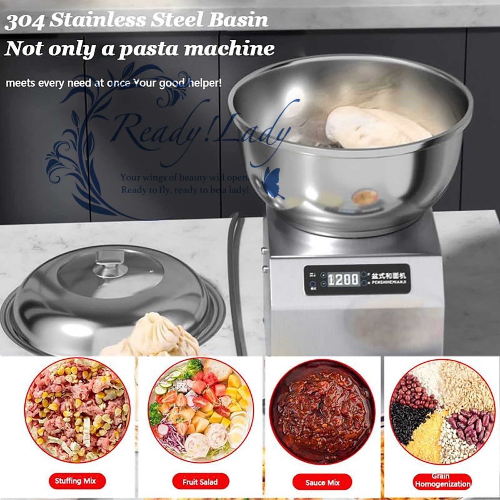  業務用生地ミキサー ステンレス製電動スパイラルミキサー ステンレス製ボウル 蓋 タイマー付き レストラン ピザ屋 ベーカリー向けヘビーデューティースパイラルニーディングマシン 3 KG その他 調理器具