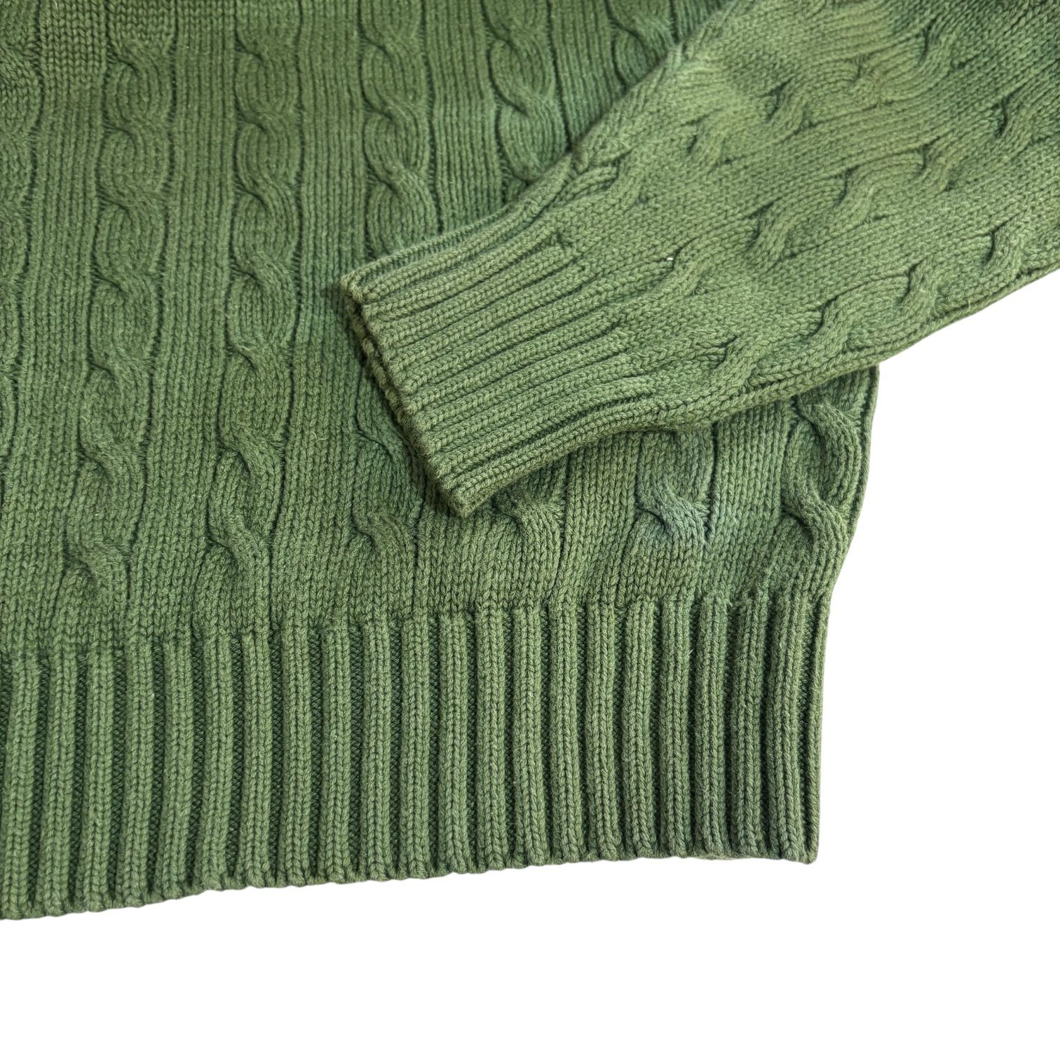 90s 巨人タグ J.CREW Cable Cotton Knit Sweater XL ケーブル コットン
