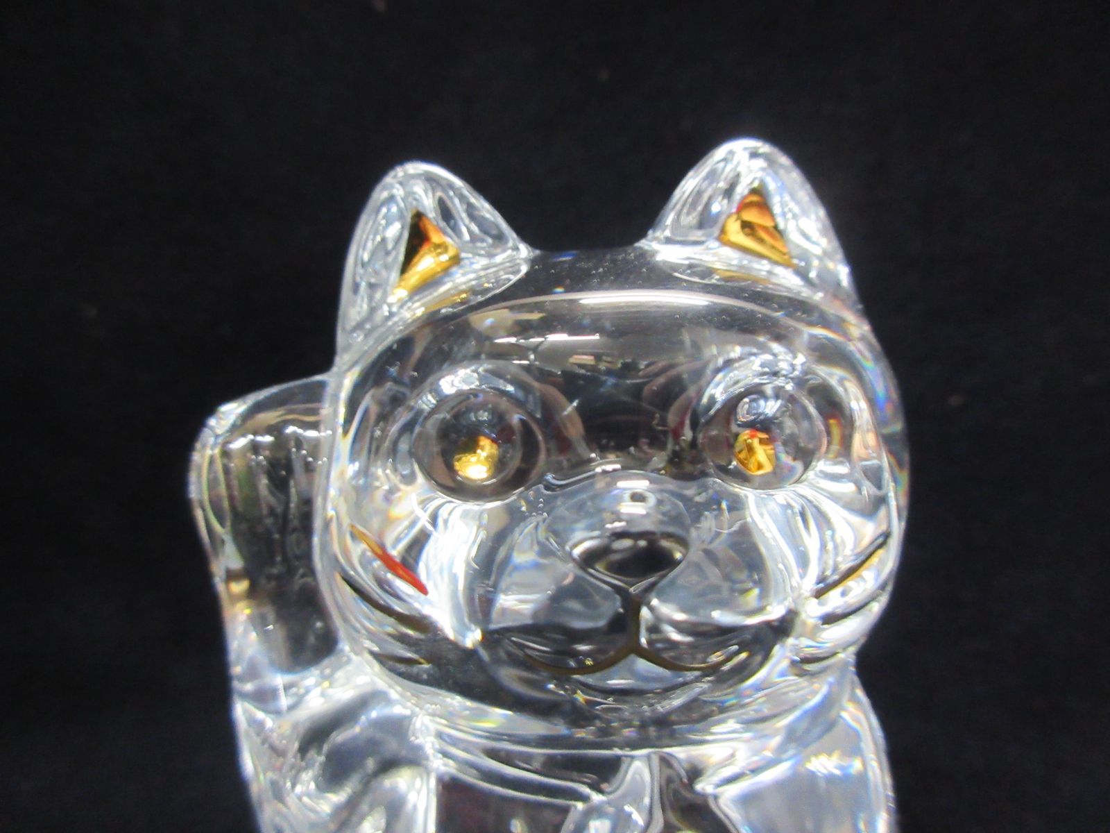 バカラ Baccarat 招き猫 クリスタル 置物 高さ：10.5㎝ 箱付き