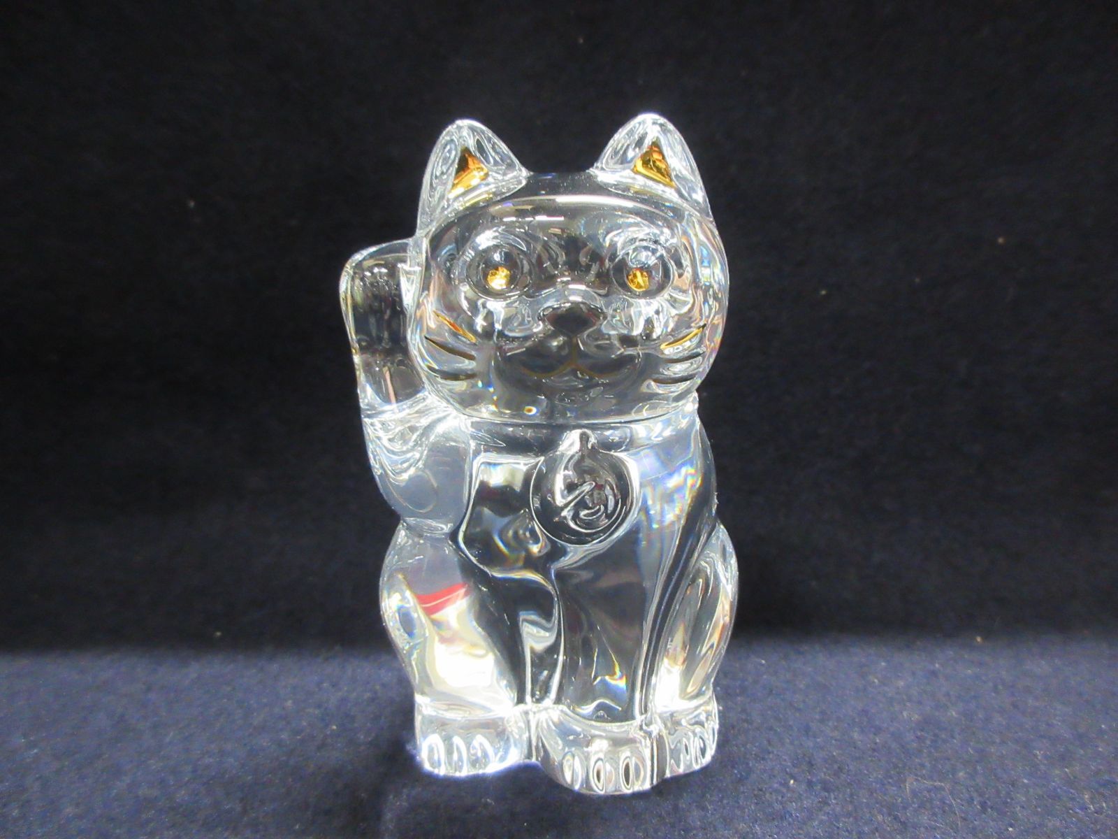 バカラ Baccarat 招き猫 クリスタル 置物 高さ：10.5㎝ 箱付き