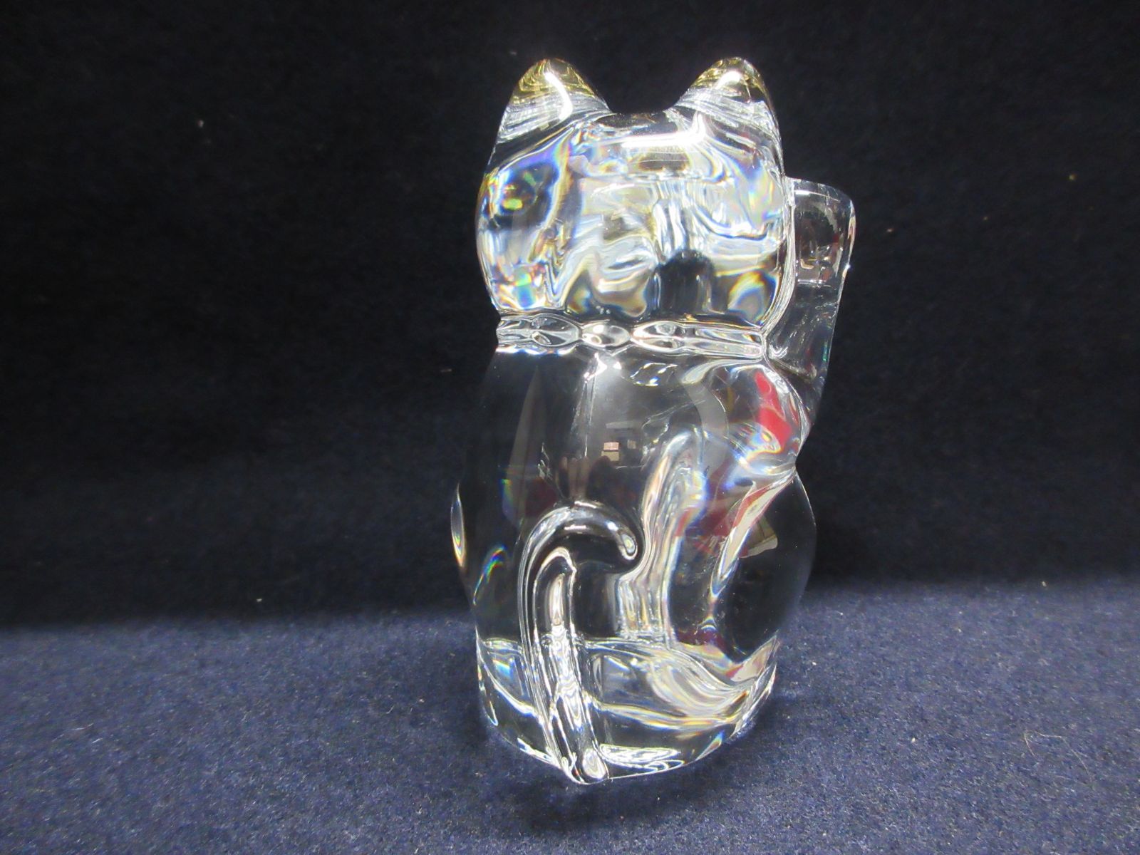 バカラ Baccarat 招き猫 クリスタル 置物 高さ：10.5㎝ 箱付き