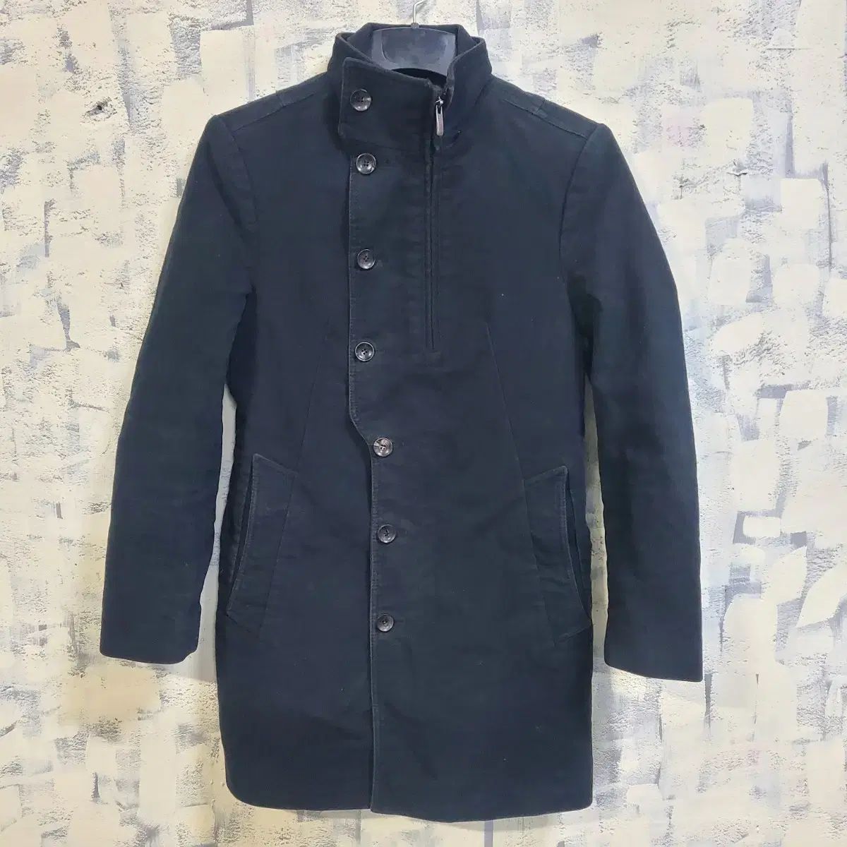 ウーヨンミ ハイネック ネック ディテール デザインテープ コート 95