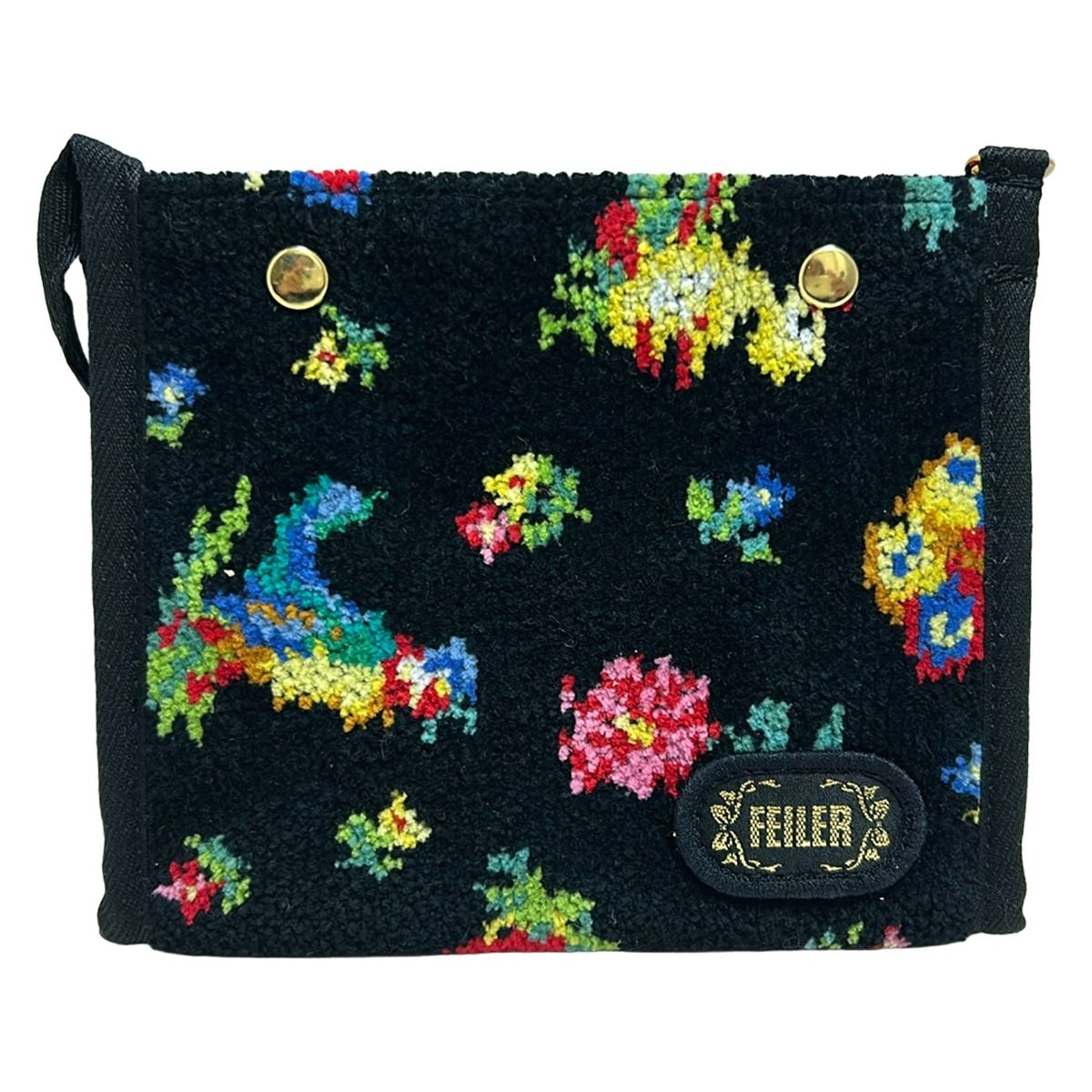 FEILER フェイラー 小物入れ 黒 イエロー マルチ マスクポーチ ハイジ