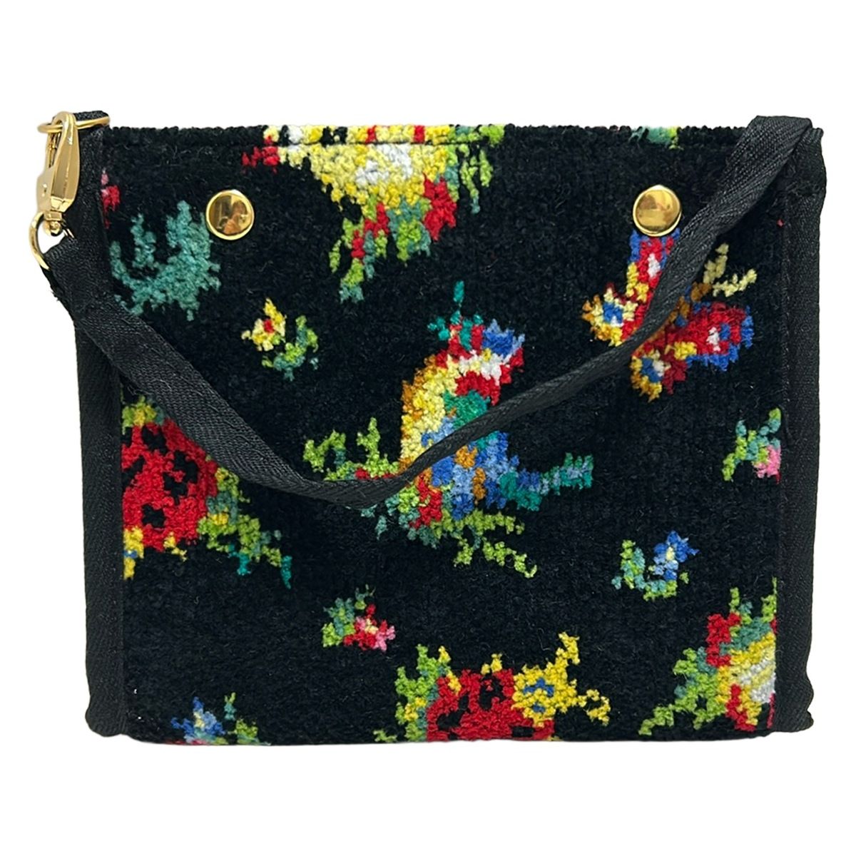 FEILER フェイラー 小物入れ 黒 イエロー マルチ マスクポーチ ハイジ