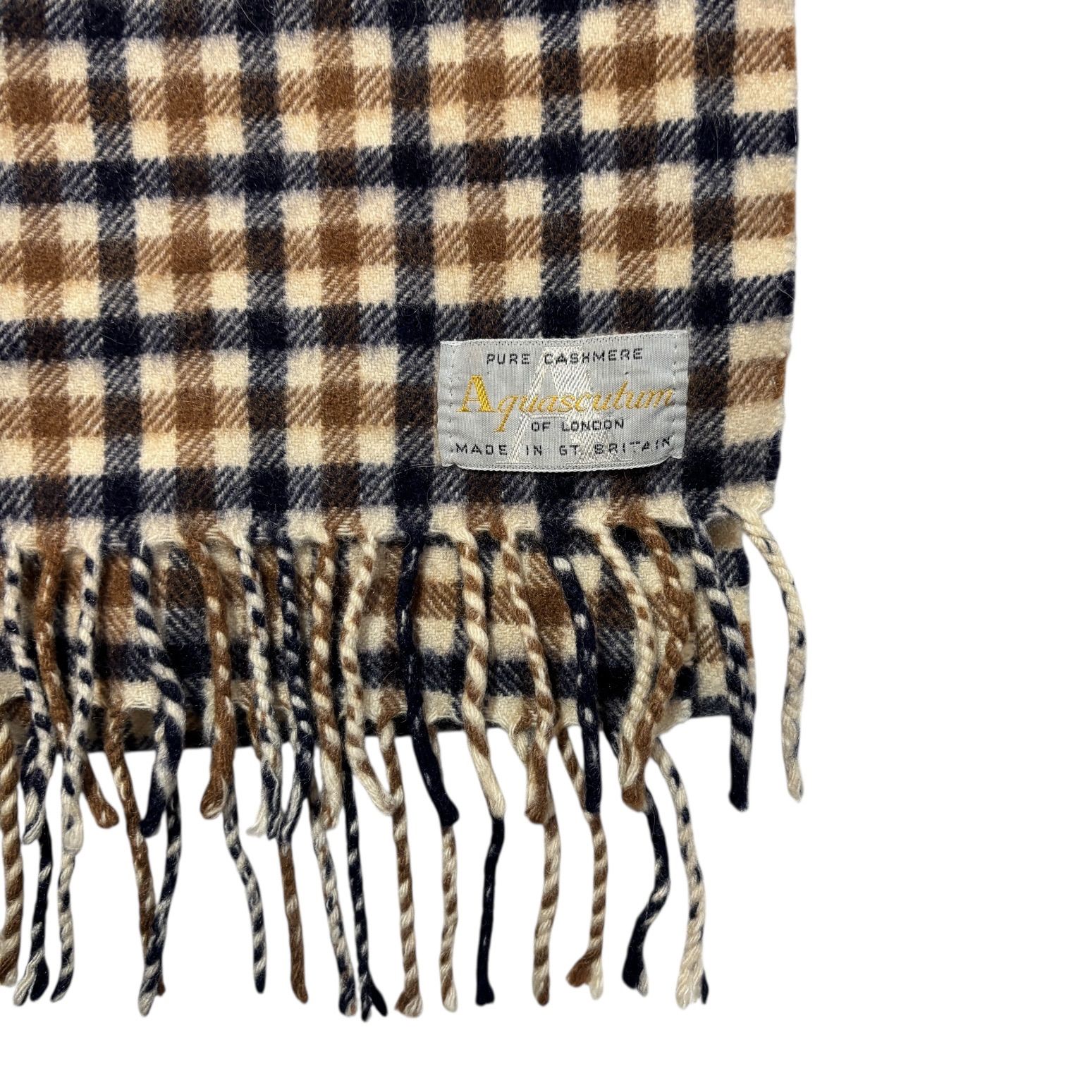 UK製 Aquascutum Cashmere Scarf アクアスキュータム チェック