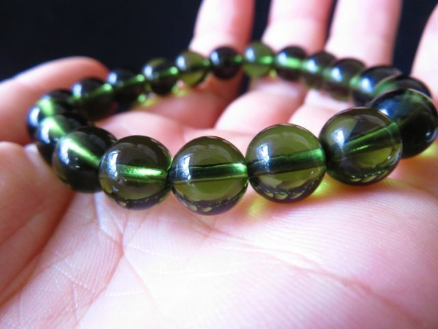 新入荷 超 モルダバイト ブレスレット隕石巨大 11ｍｍ