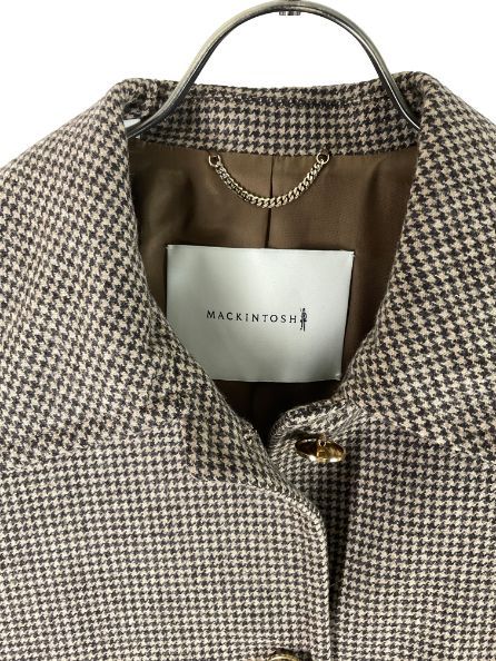 HUMBIE LONG MB✨千鳥格子 未使用品 MACKINTOSH 千鳥格子チェックロングコート HUMBIE LONG MB 8