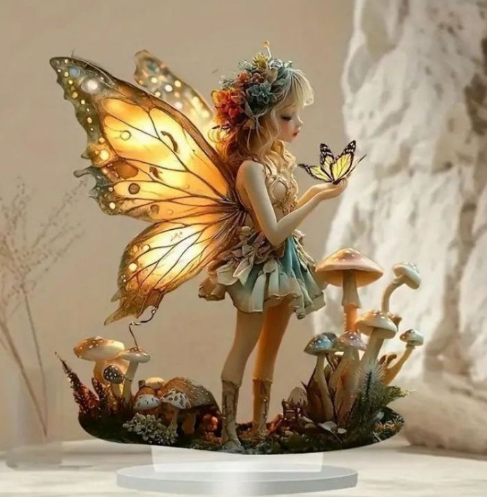 ボヘミアンスタイルのアクリル製妖精オーナメント - 幻想的なテーブル