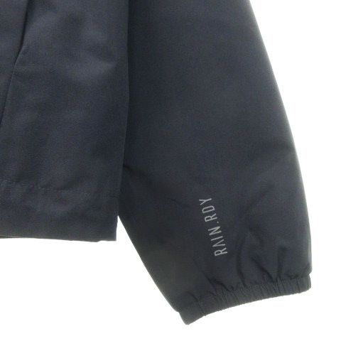 アディダス adidas エッセンシャルズ RAIN. RDY ジャケット ウインドブレーカー フーディ ジップアップ 防水 ロゴ スポーツ M 紺 ネイビー HU 1756 MN 17 GY 12