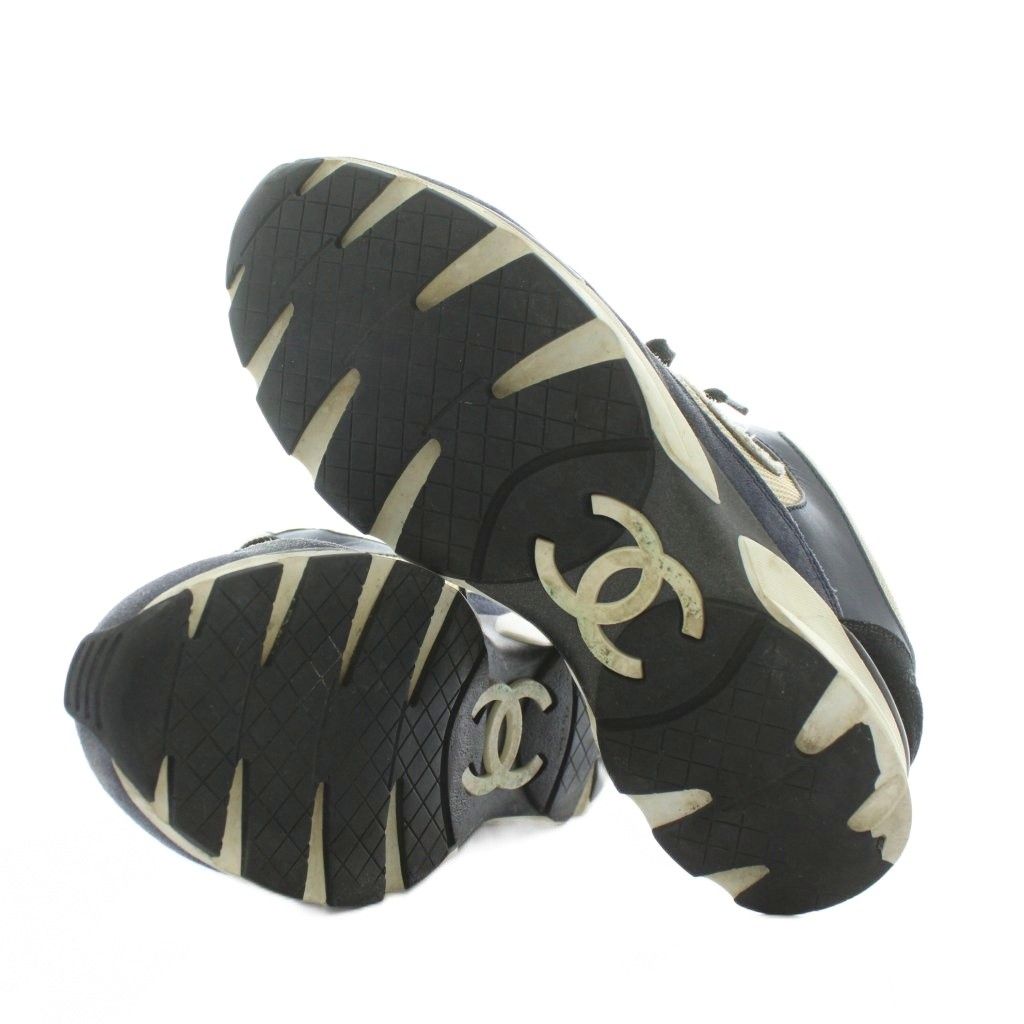 シャネル CHANEL スニーカー スエード レザー ローカット ココマーク