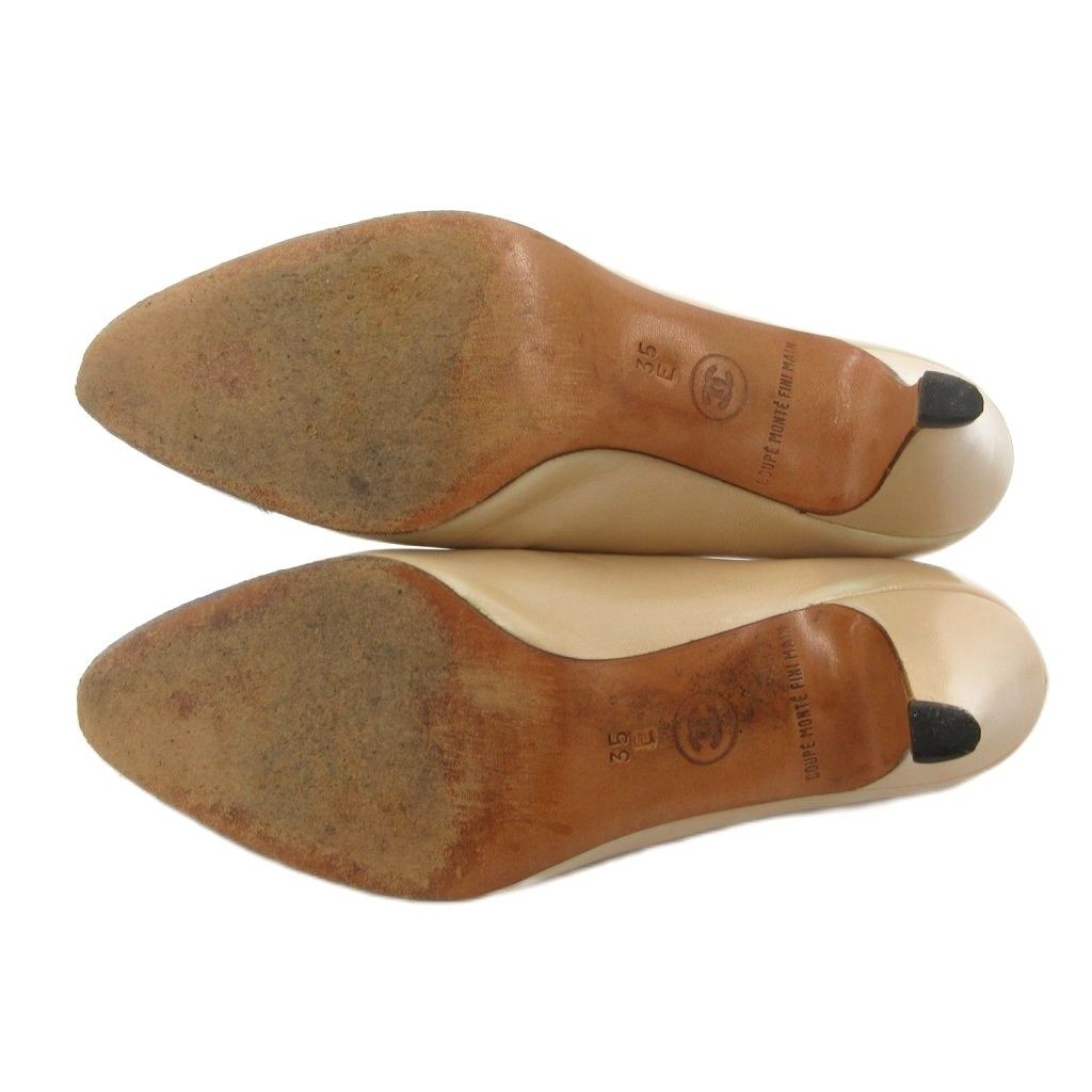 シャネル CHANEL バイカラーパンプス レザー ストレートチップ 35