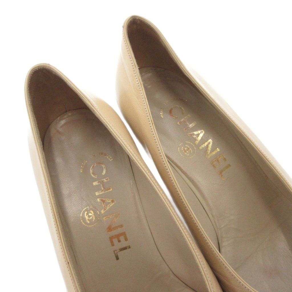 シャネル CHANEL バイカラーパンプス レザー ストレートチップ 35