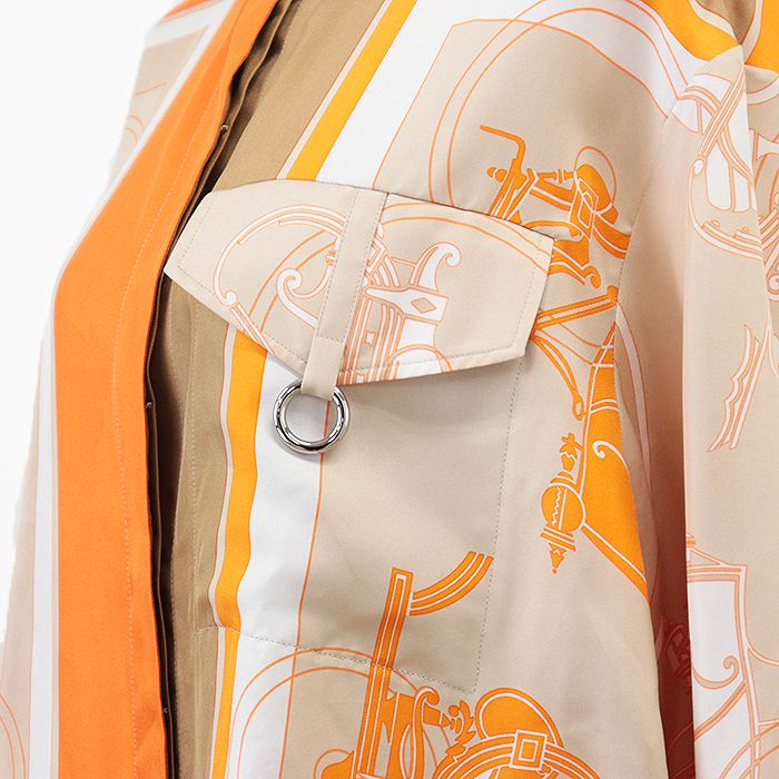 HERMES エルメス ツイルレーヌシャツ 2023SS エクスリブリス プリント
