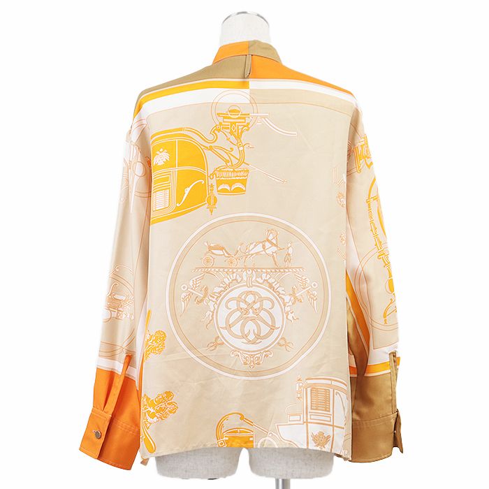 HERMES エルメス ツイルレーヌシャツ 2023SS エクスリブリス プリント