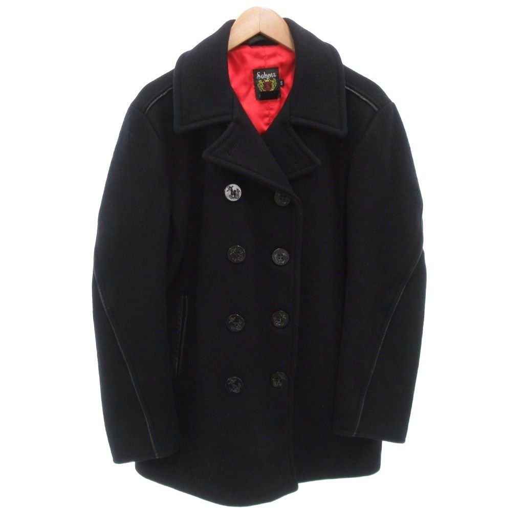 ショット SCHOTT ピーコート Pコート 44 ショート丈 USA製 メルトン 黒