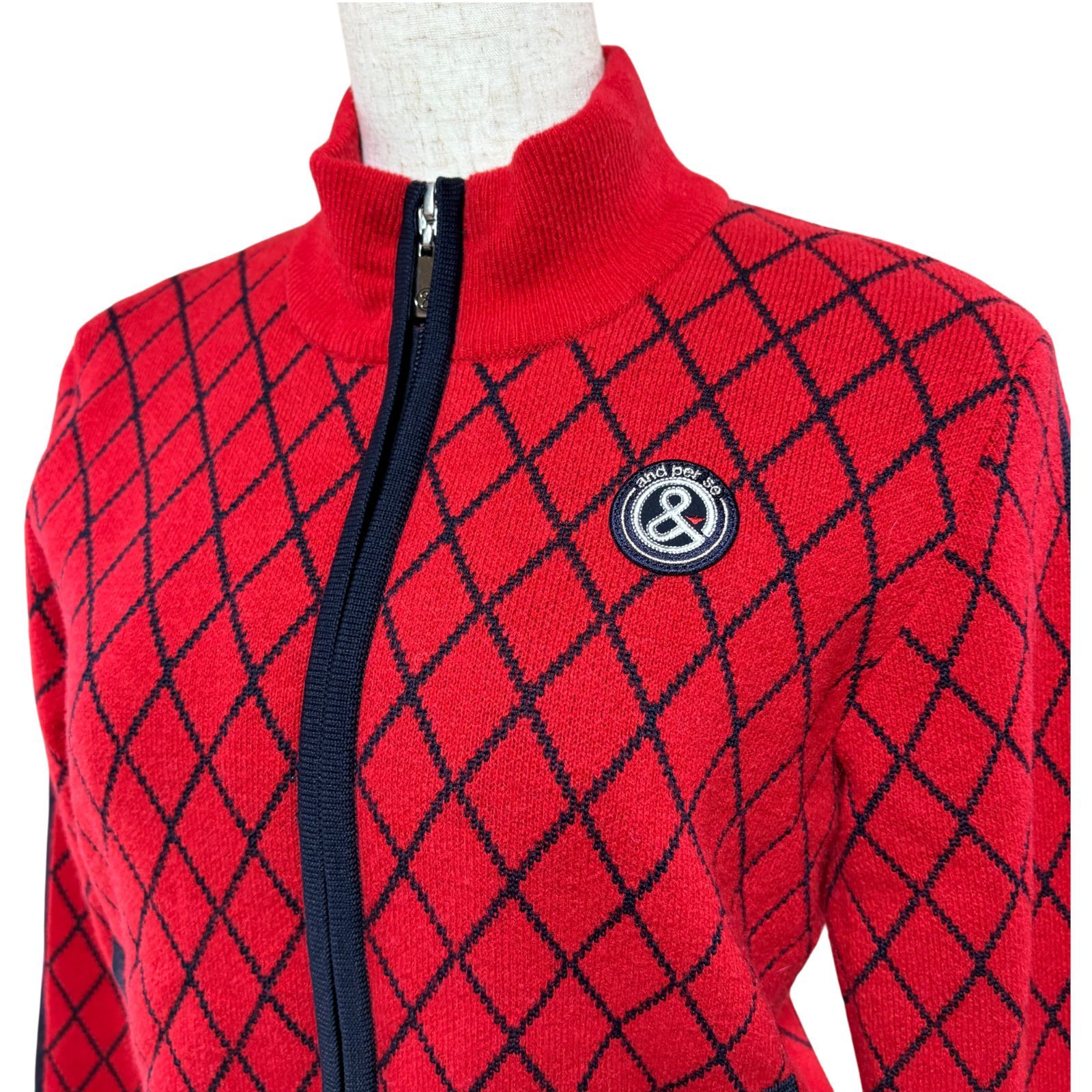 and per se アンパスィ ジップアップニットジャケット Mサイズ ゴルフ