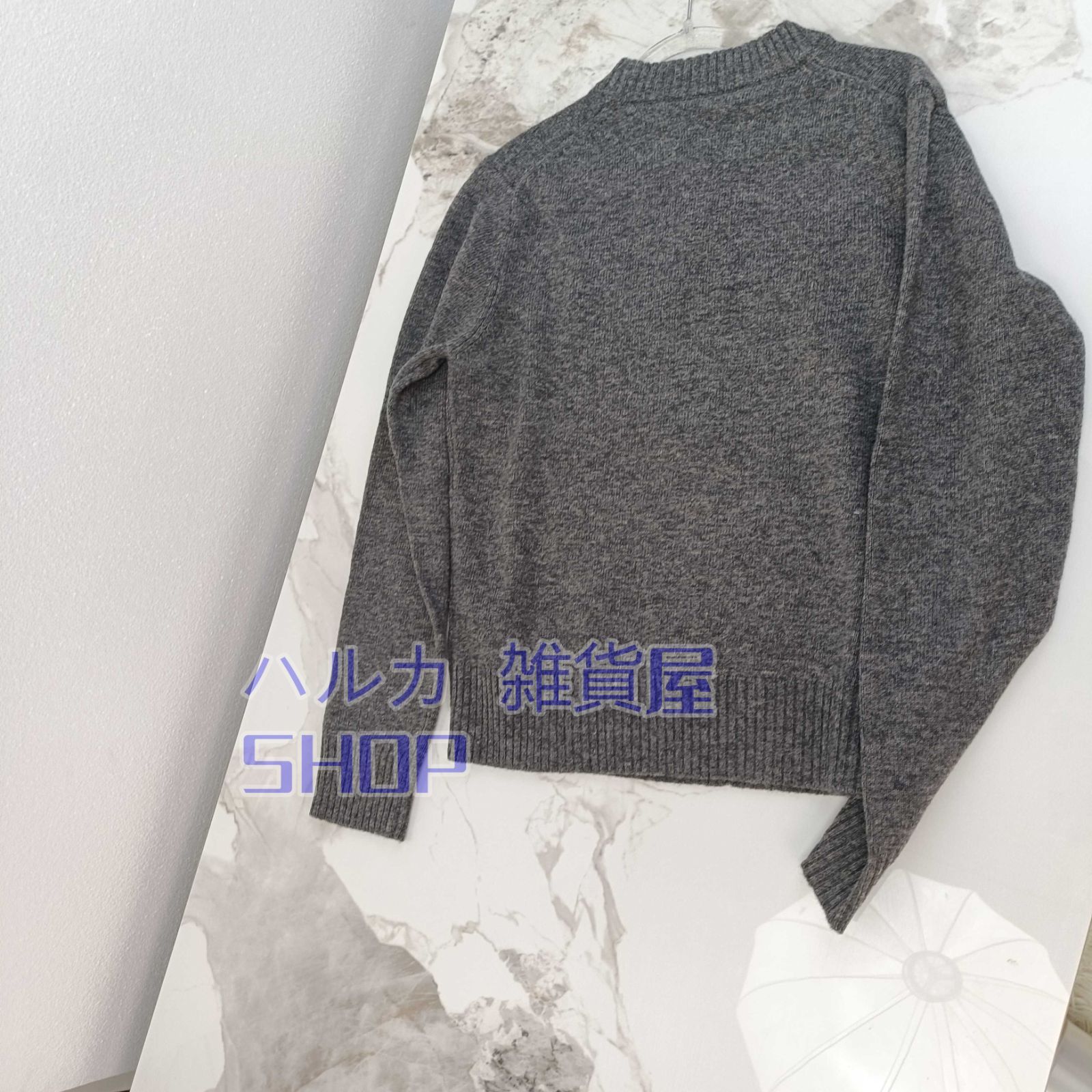 大人気GANNI ガニー トップス ニット セーター 長袖 グレー クマ柄