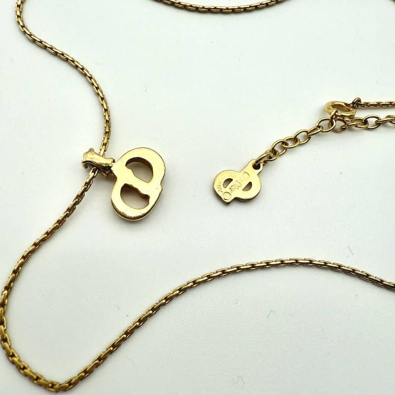 美品 Dior CDロゴ ネックレス ゴールド クリスチャン ディオール