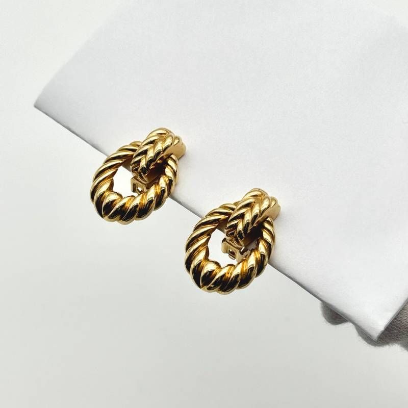 美品 Dior ツイスト イヤリング ゴールド クリスチャン ディオール