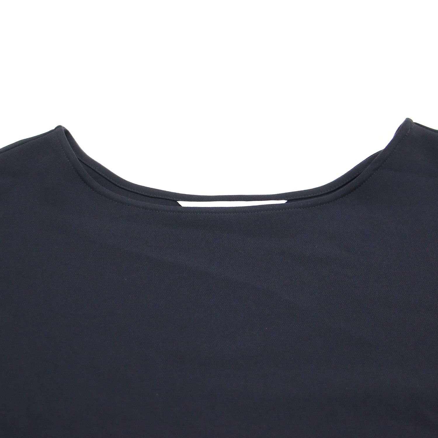 SOEJU ソージュ ブラウス ネイビー 紺 サイズ:M | ダブルクロス 8分袖