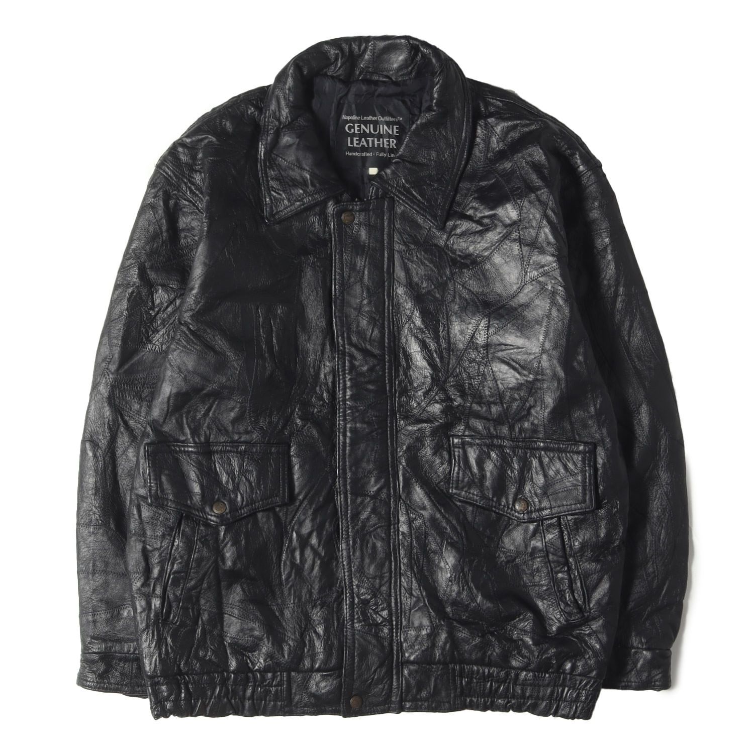 【美品】90s ジャパニーズヴィンテージ デザインレザージャケット ブラック 90s - 00s ヴィンテージ古着 | 90s パッチワーク レザー ジャケット