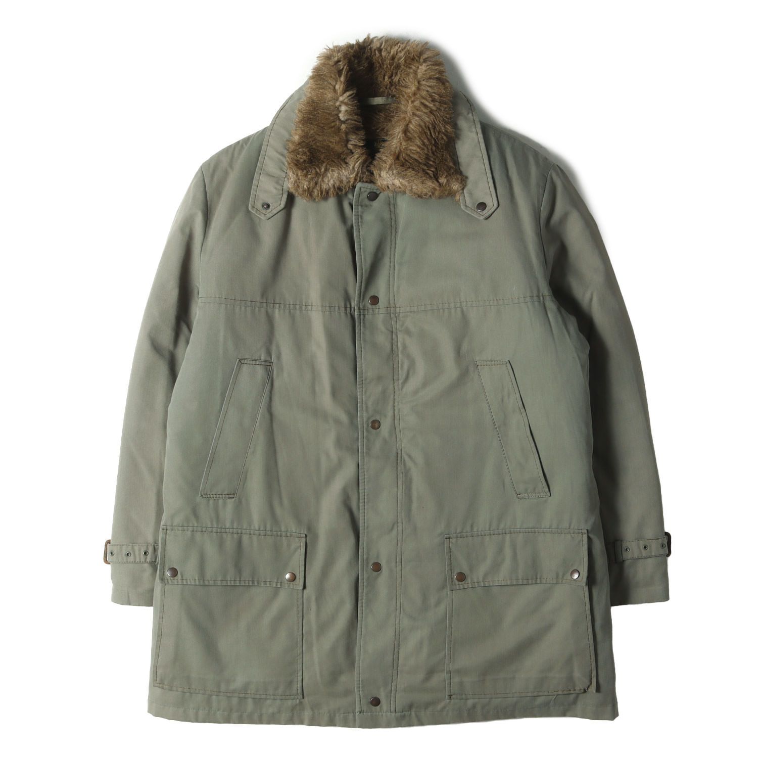 GRENFELL グレンフェル コート オリーブ サイズ:42 | 希少 黒タグ | 90s 裏ボア付き T/Cツイル フルジップ コート | アウター ジャケット ブルゾン 上着 | 90年代 古着 ヴィンテージ【メンズ】【中古】【K4653】 GRENFELL グレンフェル コート オリーブ サイズ:42 | 希少 黒タグ