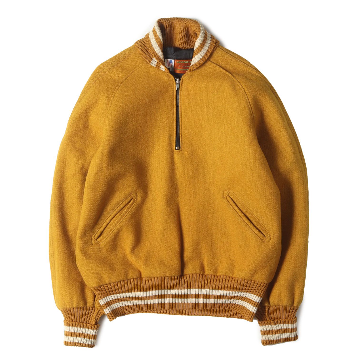 SKOOKUM スクーカム スタジャン マスタード サイズ:40 | ハーフジップ