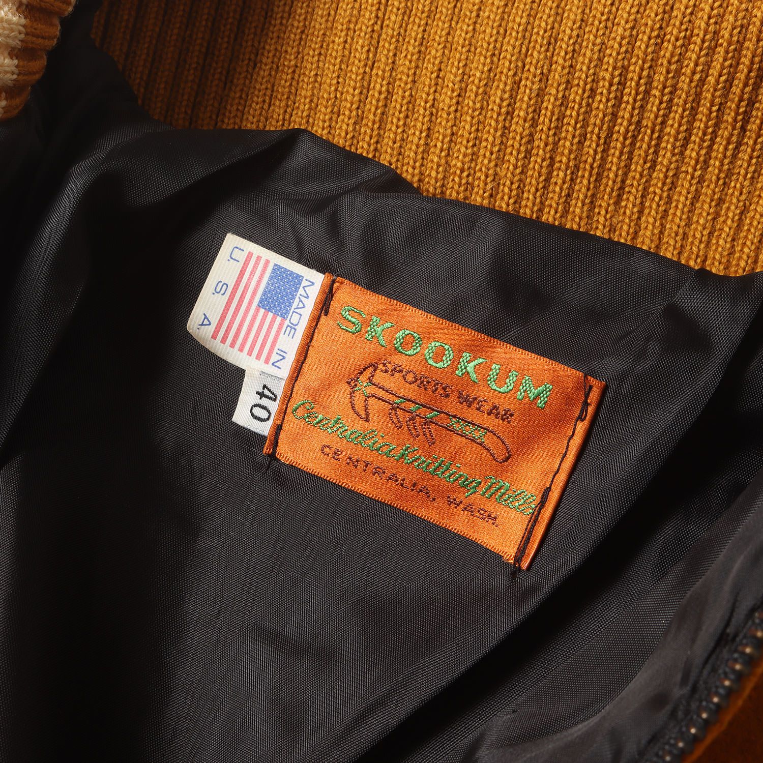 SKOOKUM スクーカム スタジャン マスタード サイズ:40 | ハーフジップ