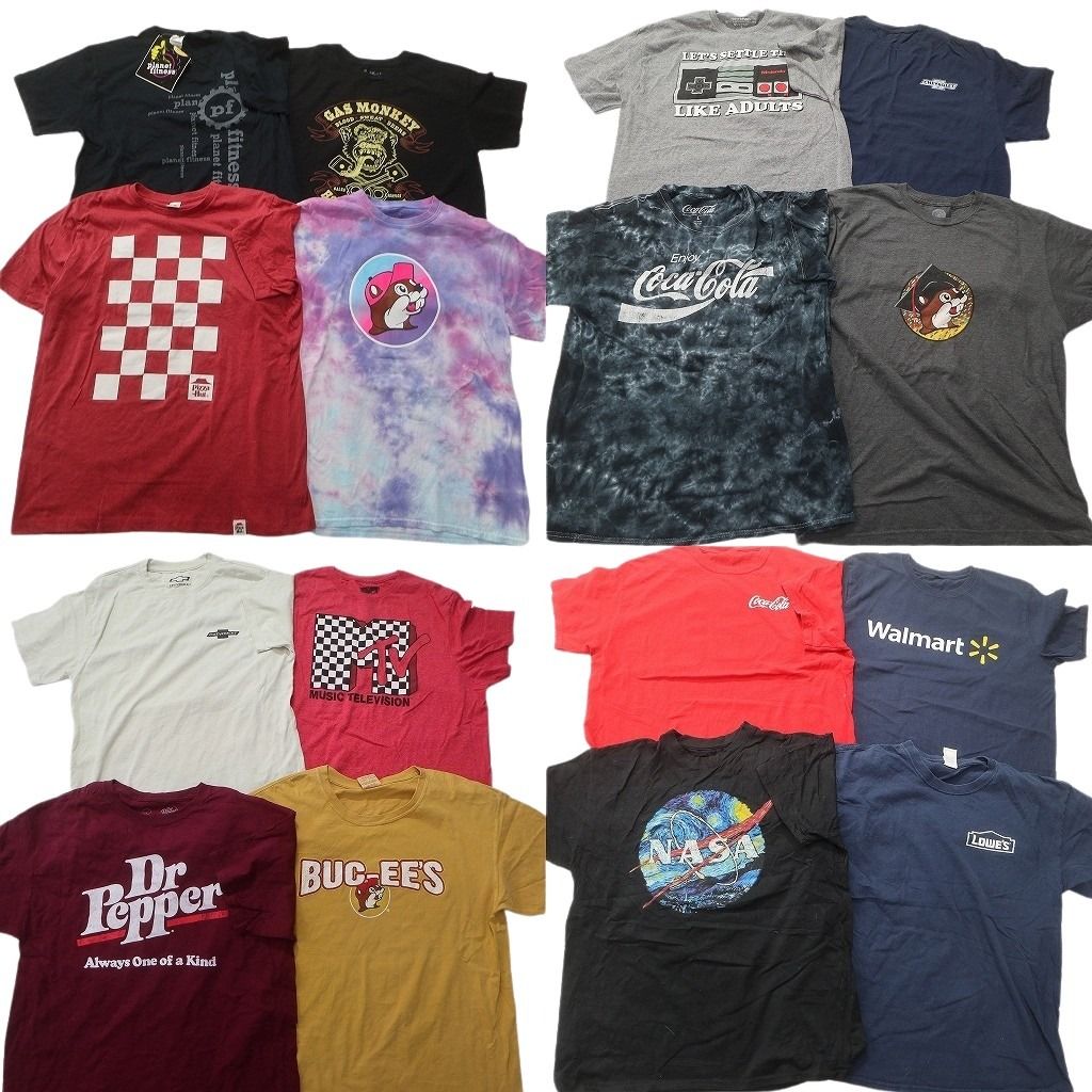 古着卸 まとめ売り 半袖Tシャツ 16枚セット (メンズ S ) マルチカラー ワンポイント カモ柄 NA2820 1円スタート