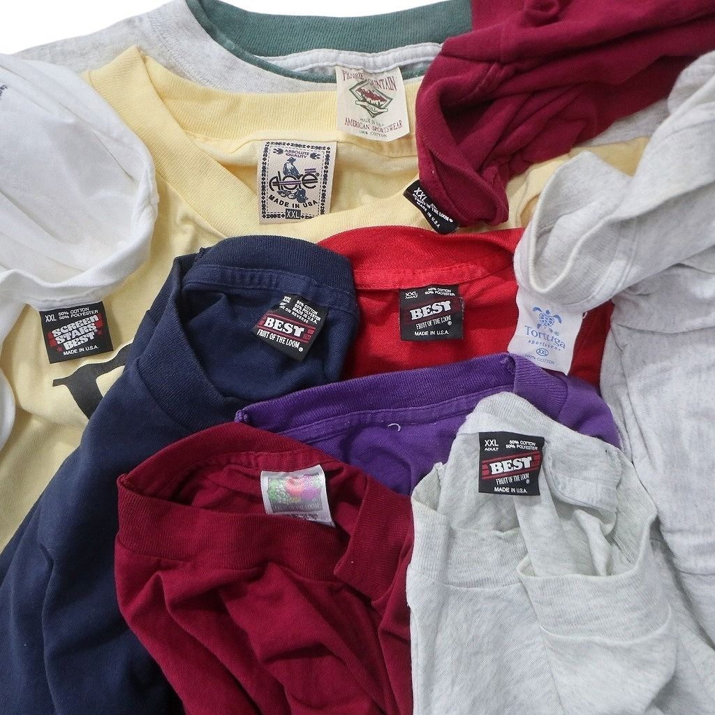 古着卸 まとめ売り シングル 半袖Tシャツ 10枚セット (メンズ 2XL /3XL