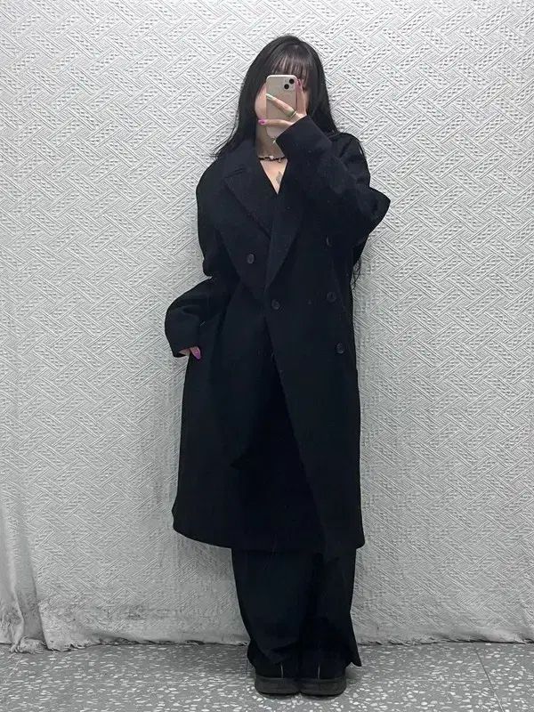 クアー モダンシック ウール カシミア ロング ステン コート M C 07216