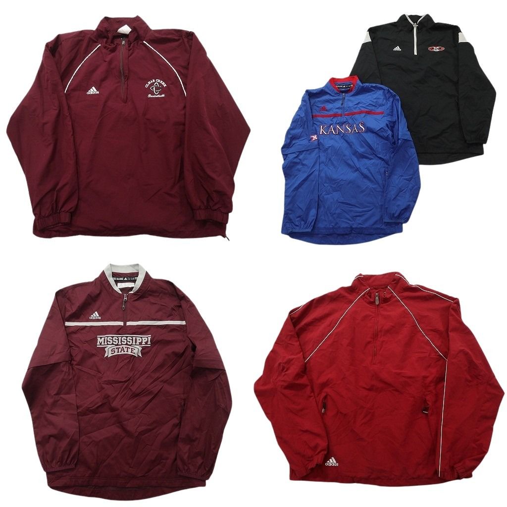 メンズ古着アウター1 古着卸 まとめ売り アディダス プルオーバーMIX ジャケット 5枚セット