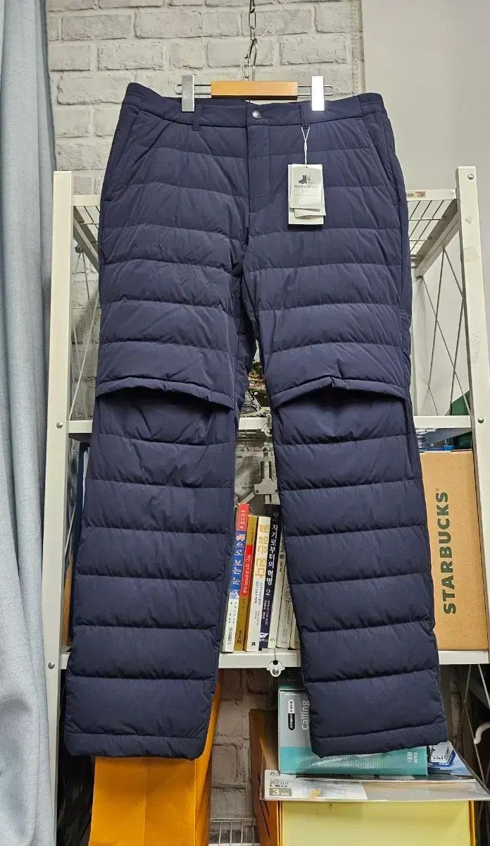 ブラック＆ホワイト メンズ ゴルフダウンパンツ 37インチ 膝スリット グース冬ゴルフパンツ MM 12