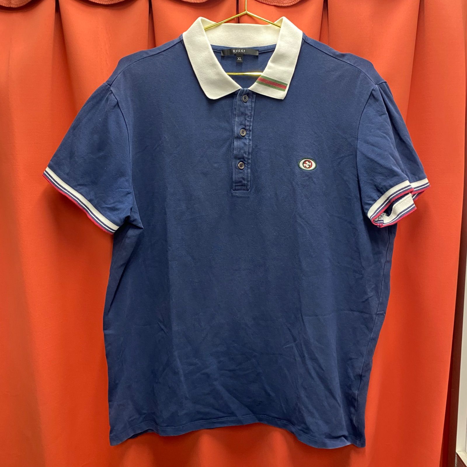 GUCCI グッチ シェリーライン ポロシャツ 半袖 スポーツ ネイビー T