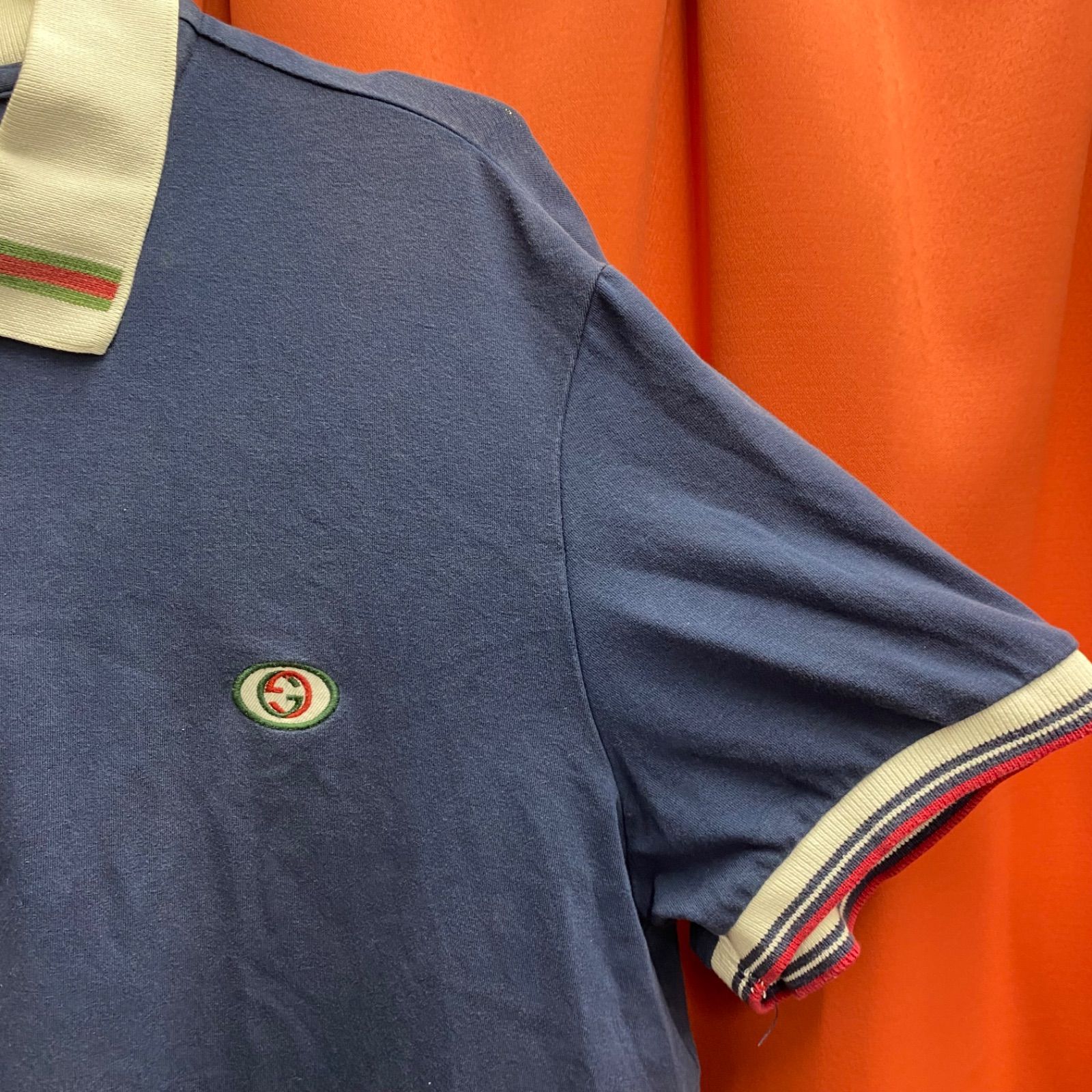 GUCCI グッチ シェリーライン ポロシャツ 半袖 スポーツ ネイビー T