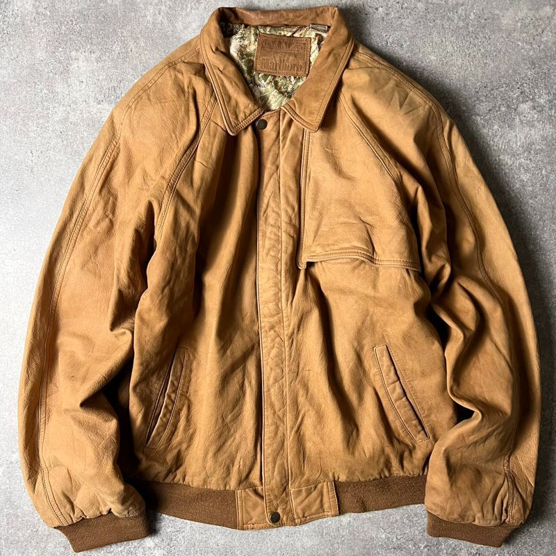 90s Marlboro 中綿入り ガンフラップ 本革 スエード レザー ジャケット