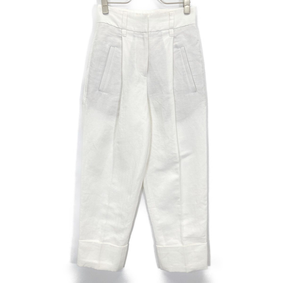 BRUNELLO CUCINELLI ホワイト スラックス BRUNELLO CUCINELLI ブルネロクチネリ ﾎﾜｲﾄ ﾘﾈﾝﾗｲｸ ﾀｯｸﾊﾟﾝﾂ 36 - メルカリ